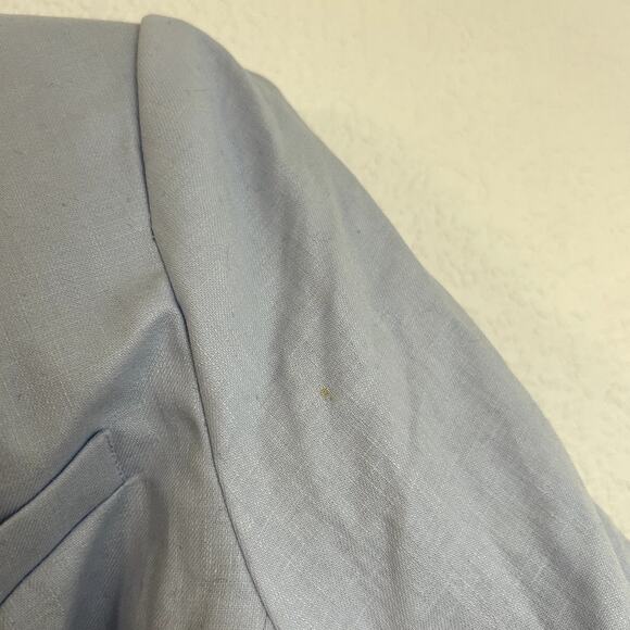 Banana Republic Linen Ruched Sleeve Blazer Womens Size 12 Blue Meditation NWT - Picture 5 of 10